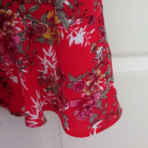 💙Pink Rose Vintage Red Dress - Picture 5 of 8